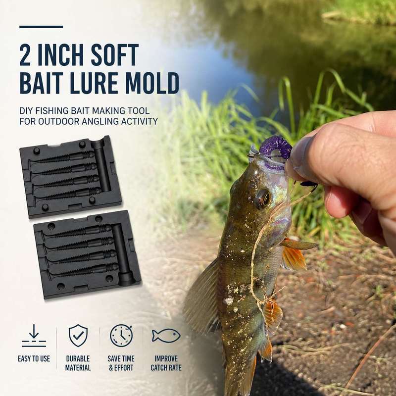 Fishing Lure Accessories - 2-Zoll-Weichköder-Gießform, DIY-Werkzeug zur Herstellung von Angelködern